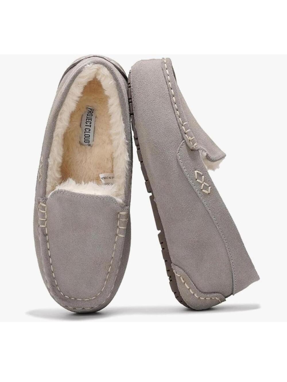 Project Cloud 100% Genuine Leather Slippers - Cathi - Grey - 11